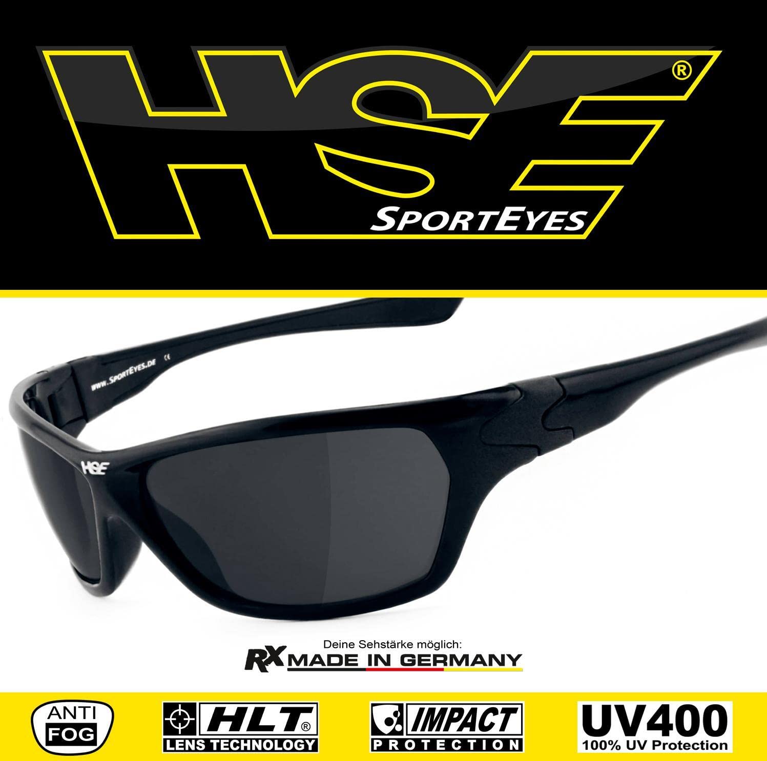 okulary sportowe | filtr ochronny UV400, szkło bezpieczne HLT® z tworzywa sztucznego zgodnie z normą DIN EN 166 | okulary rowerowe, okulary przeciwsłoneczne, okulary rowerowe, okulary rowerowe: Highsider