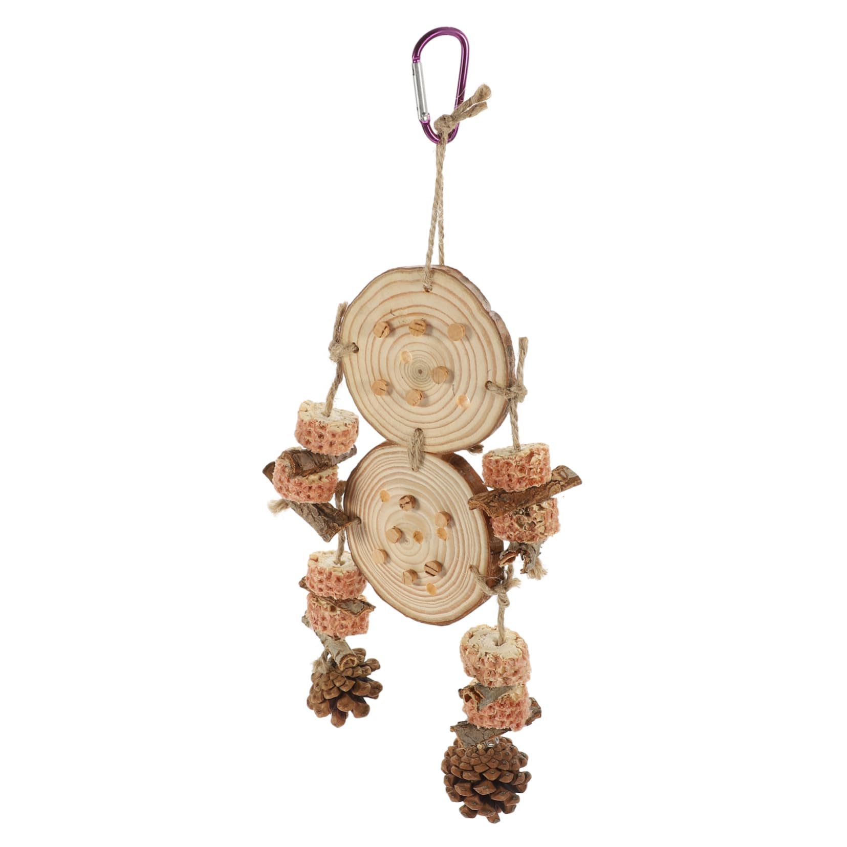 Toddmomy 4pièces Jouet à Mâcher pour Perroquet Accessoire Suspendu pour Cage Oiseaux Jouet Naturel avec Cônes De Pin Divertissement pour Perruches Et Perroquets