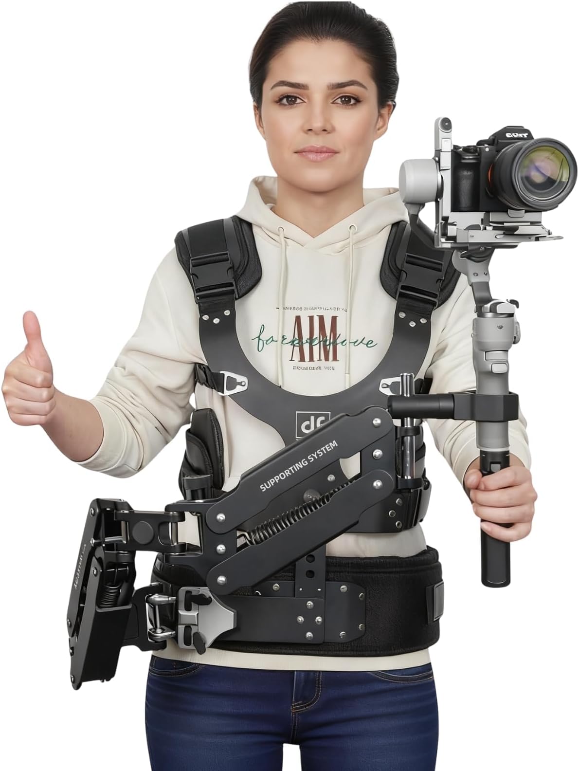 Thanos Pro C3Ⅱ Steadycam Gimbal Vest Stabilizer System, Adjustable Tilt Arm Gimbal Support Vest for DJI Ronin RS5 RS4 PRO RS3 Mini RS3 PRO RS2 RSC2, ZHIYUN Crane3S Crane2S, Payload 5~12.5kg