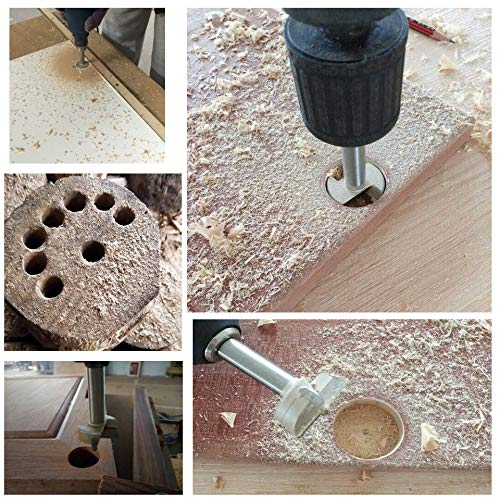 Drill Bit Set 15-60mm 18 Choice, 2 Flutes Designed Woodworking Hole Saw Wood Drill Bits Alloy Wood Cutter Drilling Cutting Tool Silver (1Pcs 60mm)