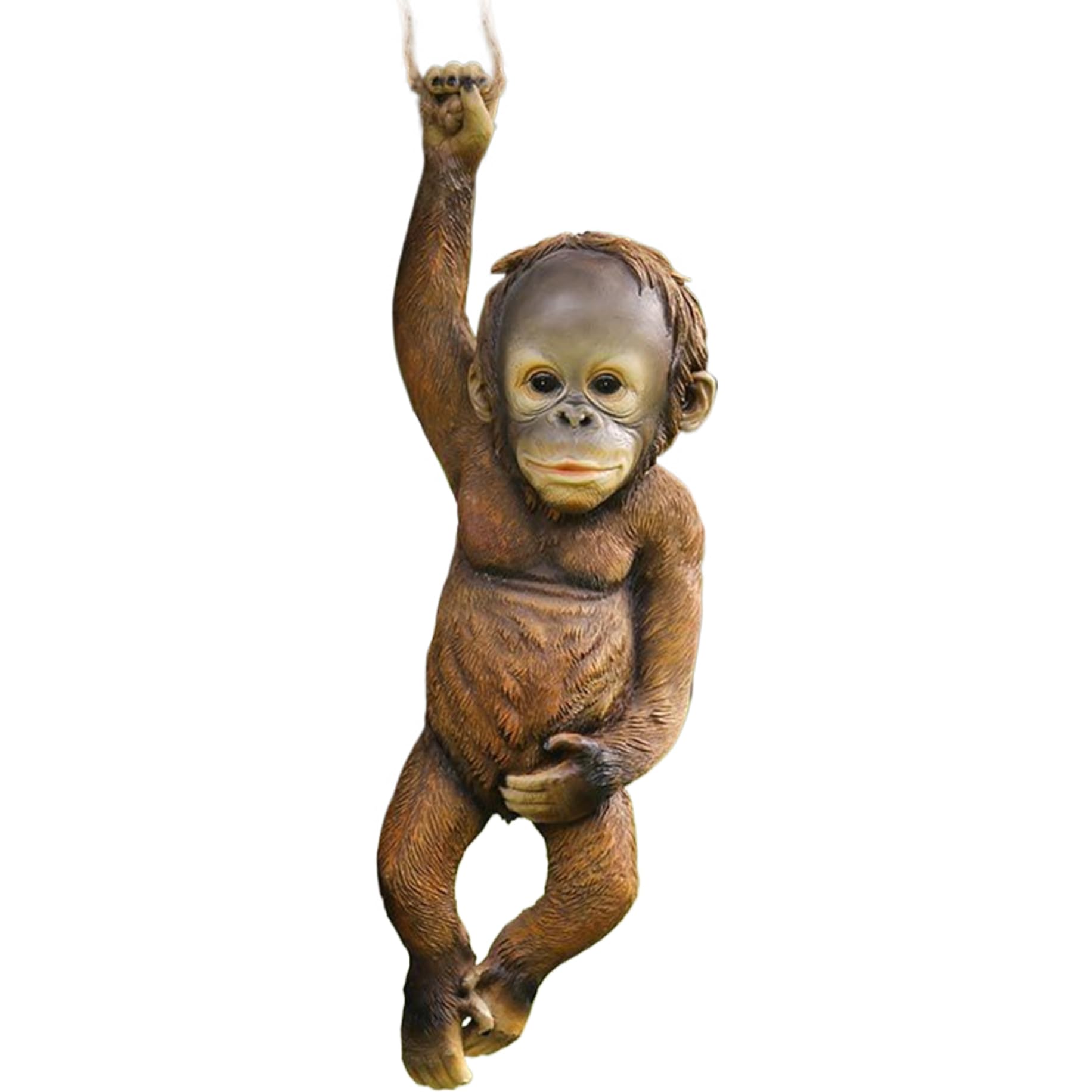 Vervevum Hanging Monkey, 4.9 inch Tall Realistic Monkey Statue, Resin Decor, Funny Outdoor Statues for Garden Courtyard Patio Lawn Chimpanzees Style, Decor