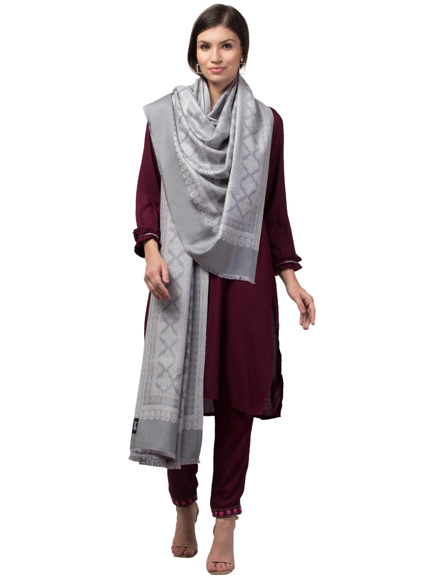 tweedle Women’s Barfi Design Acrylic Shawl/Stole for Winters (40 x 80 Inches)-picture-35