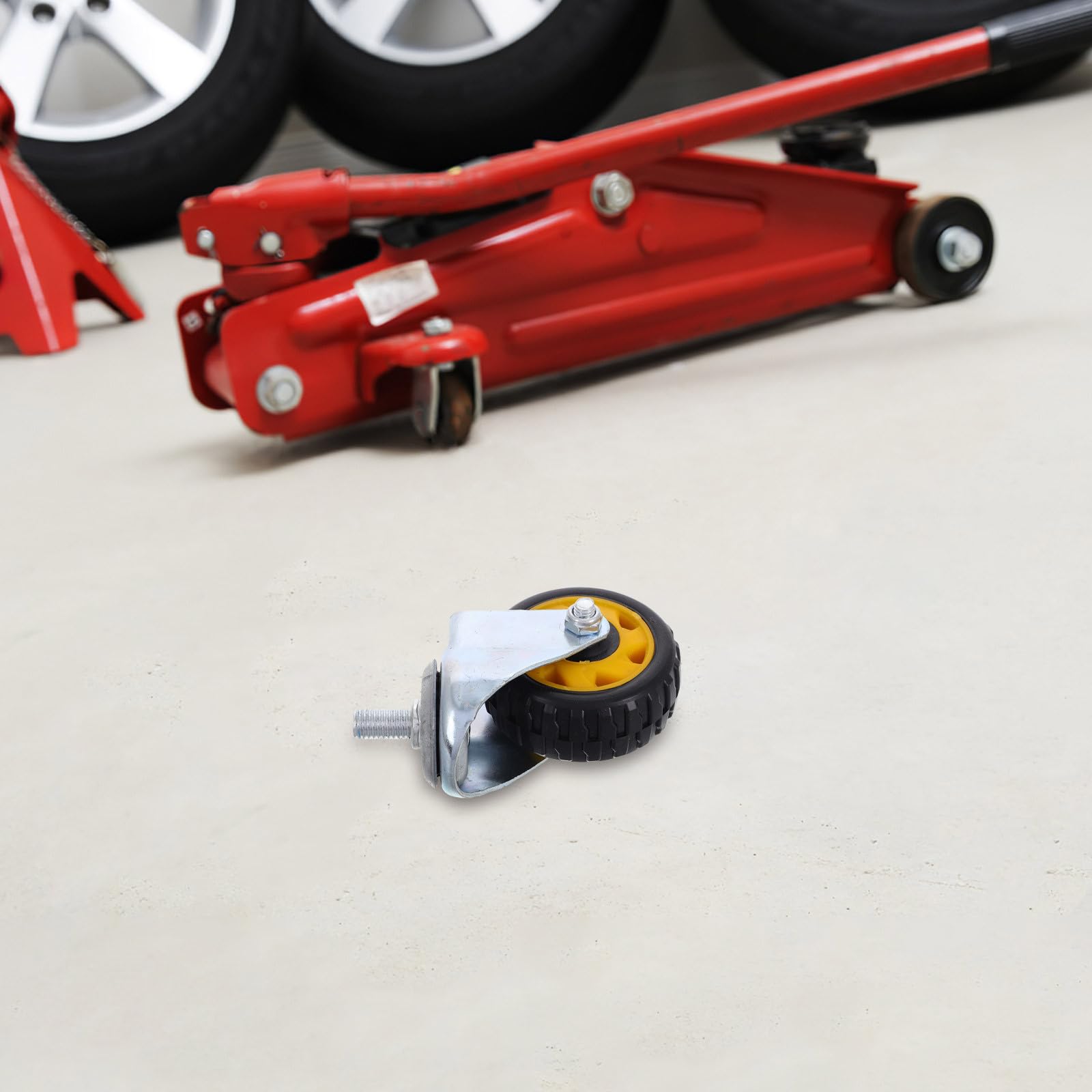 Levemolo Roulettes Pivotantes en Roue Cric et Fer Plastique de Sol Robustes Accessoire Fiable pour Réparation de Cric Hydraulique en Entretien Automobile
