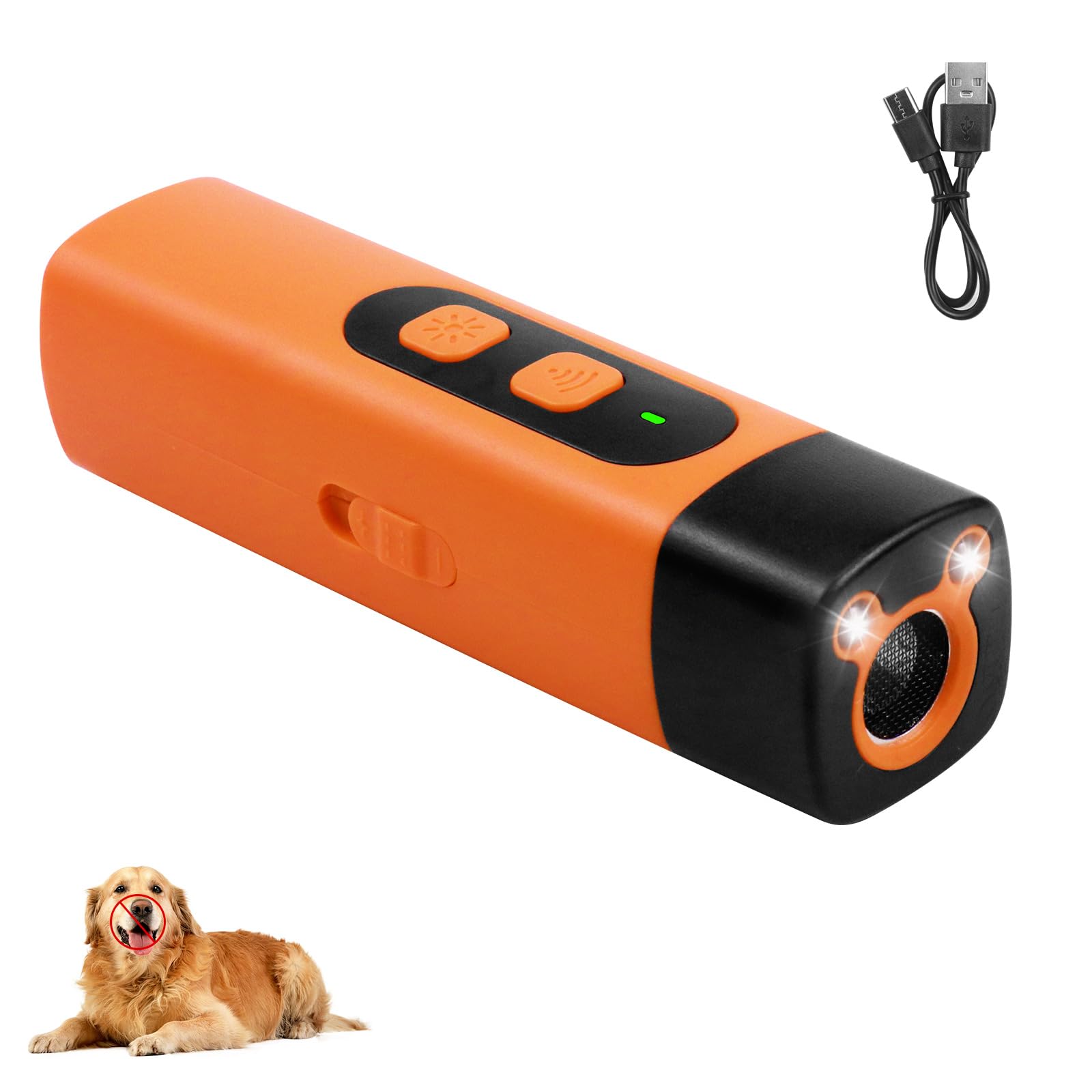 Dispositif Anti-Aboiement pour Chiens,Appareil contrôle Anti-Aboiement à ultrasons,Anti Aboiement Chien Ultrason Rechargeable,avec 3 fréquences réglables,pour Chiens Petite,Moyenne et Grande