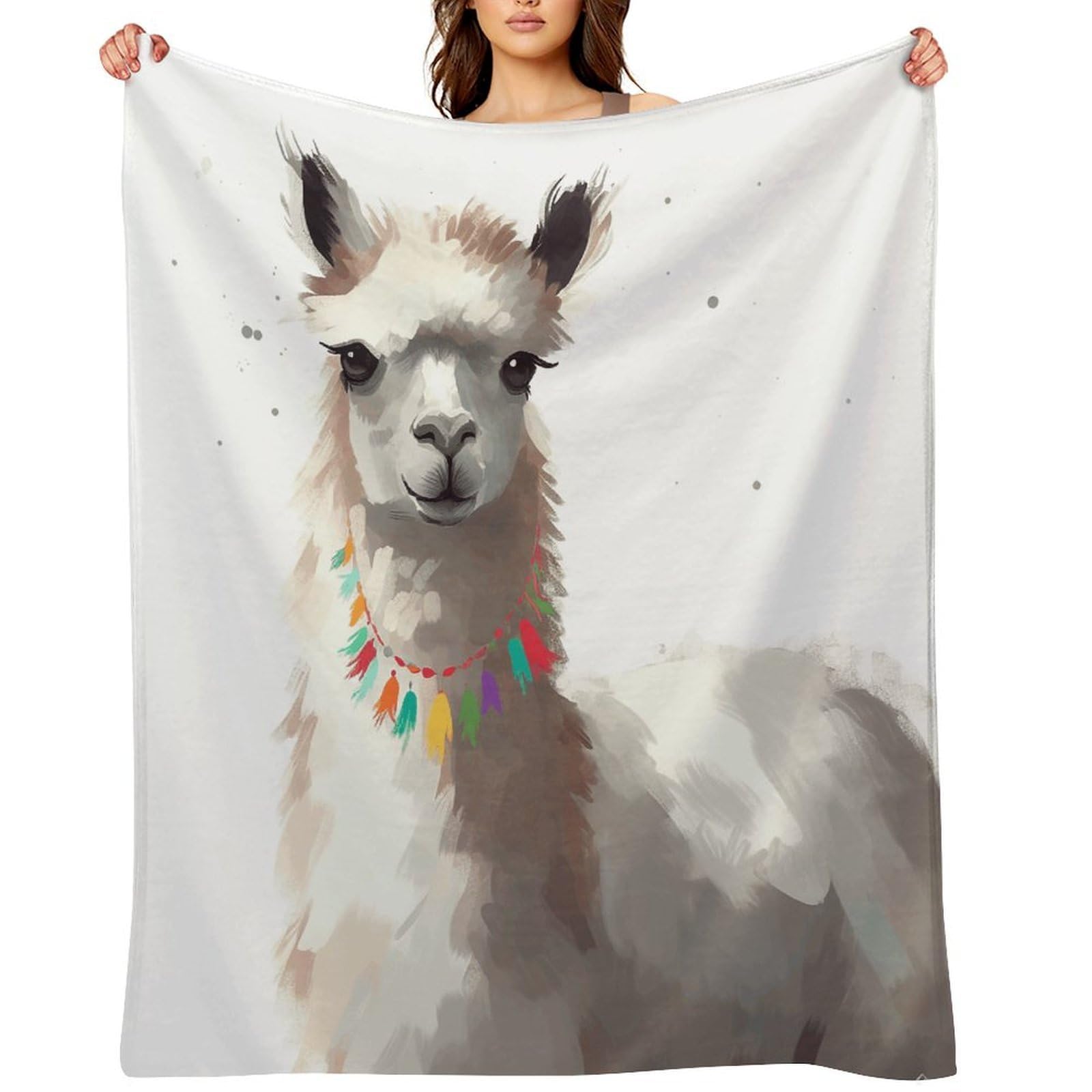 Fekiloot Style Llama Throw Blankets Camping Blanket50 X60