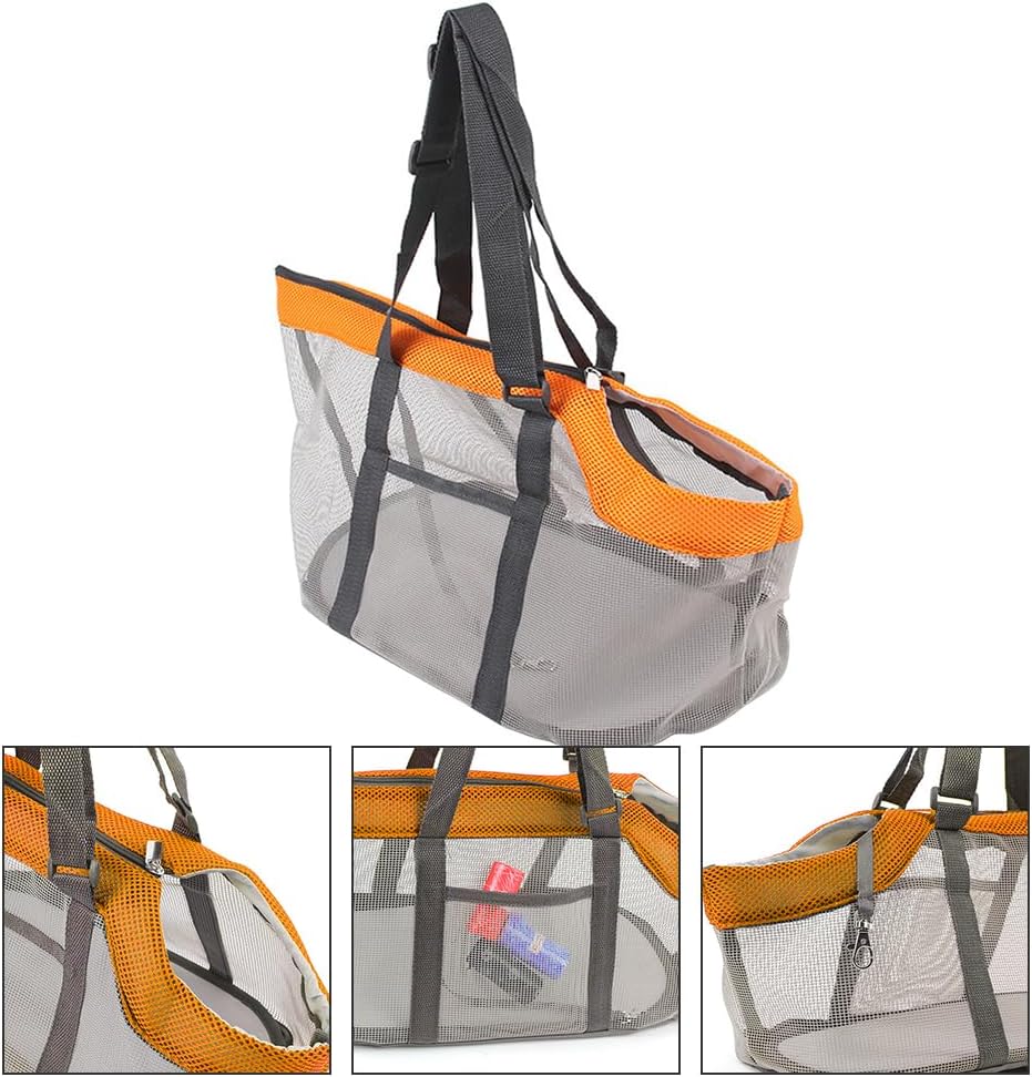 1pc Pet Handbag Large Totes Mesh Tote Bag Large Travel Bag Pet Carrier Bag Travel Bag Portable Bag Puppy Carrier Handheld Bag Orange