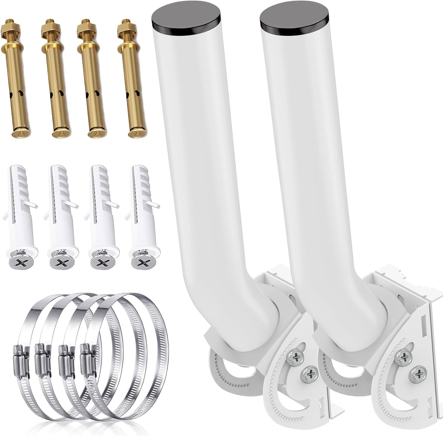 PRUBOVIUniversal Adjustable TV Antenna Mount 14" Inch Weather Proof J Pole, Wireless Bridge Bracket Mount for Outdoor Point to Point AP Access Point Client Bridge CPE, Antenna Mounting Pole, 2-Pack