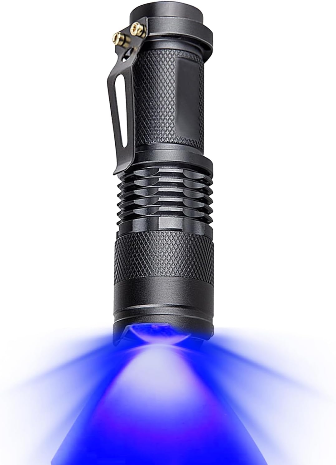 MODOAO Blue Light Flashlight, 470-475nm Wavelength LED Torch with Adjustable Focus, 3 Modes 200 Lumens for Night Fishing, Hunting, Outdoor Activities