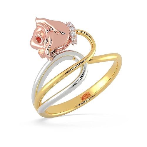 18 KT Three Tone gold Casual Ring for Women, BIS Hallmark 750 gold certified ECRGM01020_T_5
