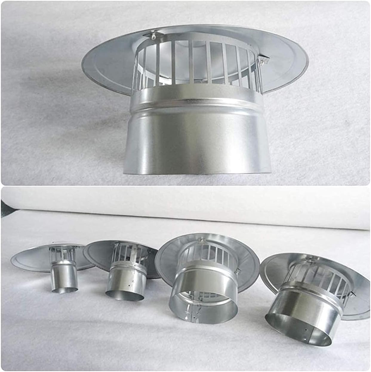 Stainless Steel Chimney Cap, Chimney Cowl Waterproof Round Air Vent Cowl Cap Rain Cover Protector Cap Ending, for Wood Stoves,fireplaces,Smoke Vents(Size:100mm) (Size : 100mm)