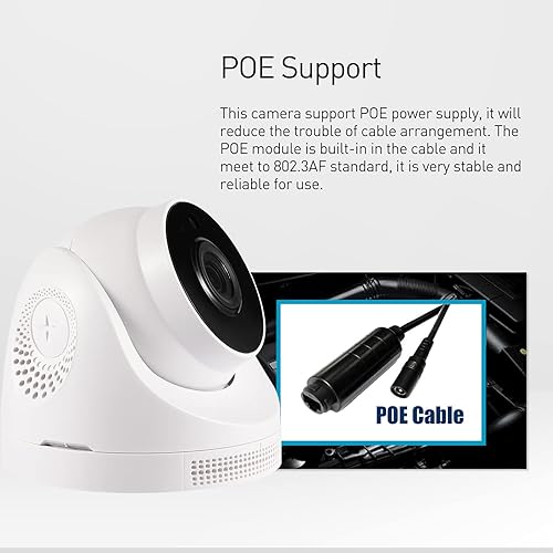 Miniatura 3 de REVOTECH Cámara IP POE interior HD 3MP con audio, cámara de seguridad domo 3 matriz LED IR visión nocturna P2P visión remota CCTV Cam H.265H.264 1
