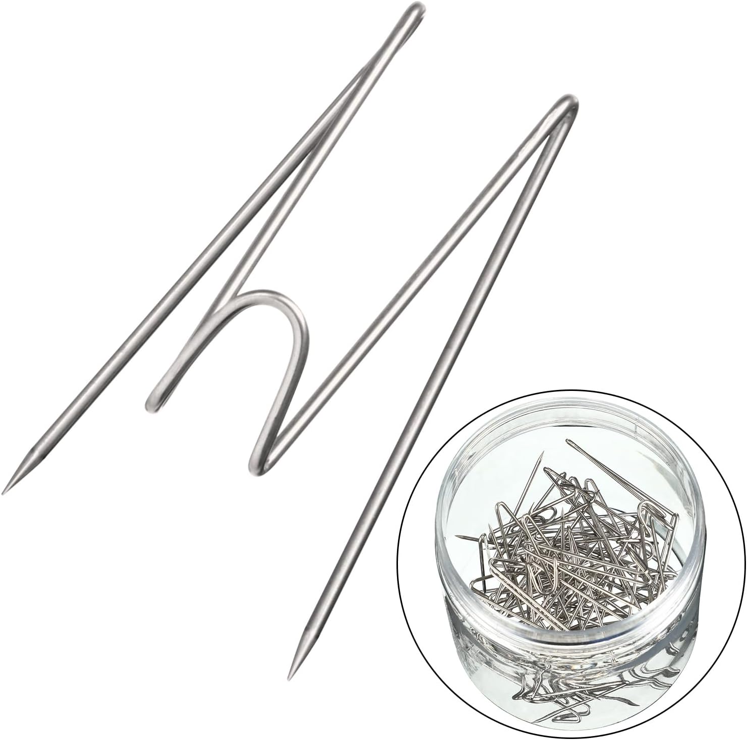 Geyoga Fabric Panel Wall Wire Hooks Cubicle Hooks with Clear Storage Box for Interior Exterior Decor for Picture Home School Office DIY(Gold,50 Pcs)