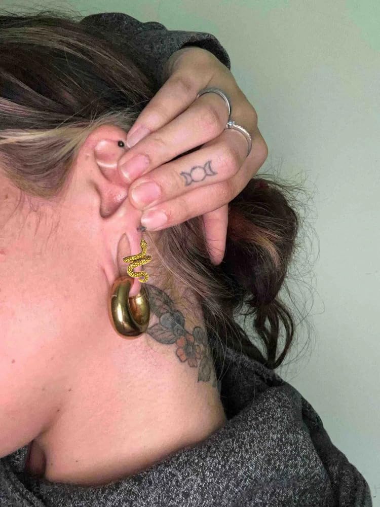 Vankula Orecchio Pesi Orecchino Flesh tunnel Ear Weights Hangers Serpente Acciaio Inossidabile per Uomo Donna Orecchino Piercing Allungato Gioielli 3 mm