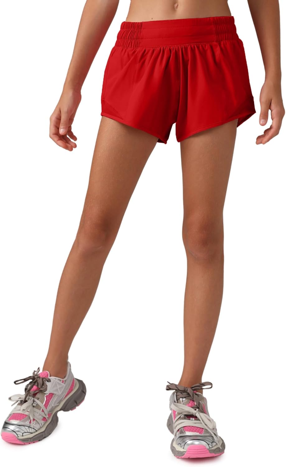 MCEDAR Girls Athletic Shorts with Liner, Quick-Dry Lightweight Active Workout Sports Running Shorts with Zip Pocket