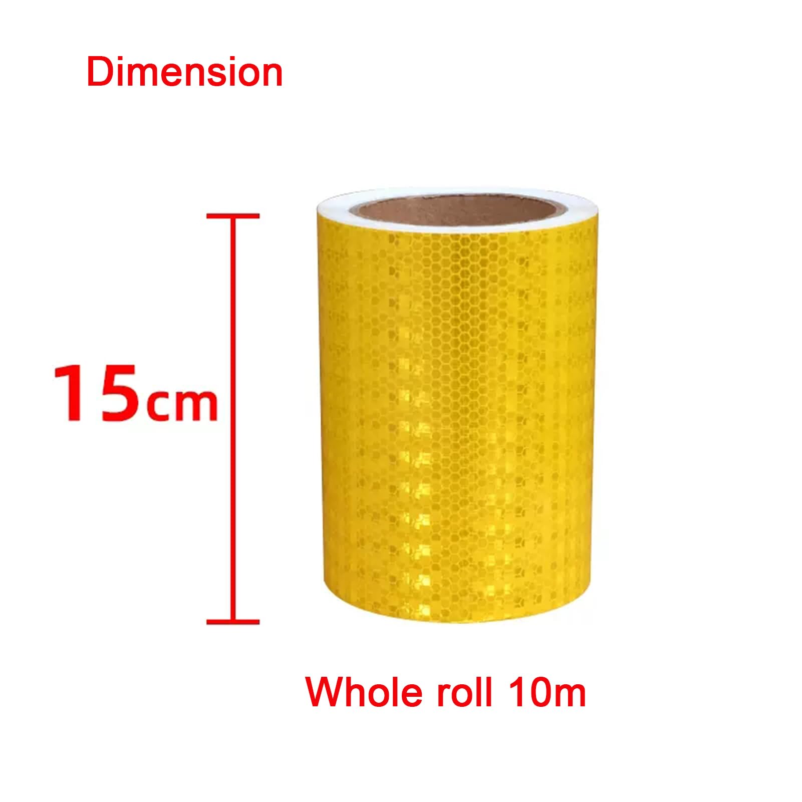 Cinta Reflectante 15cm x 10metros Cinta de Advertencia de Seguridad Autoadhesiva Pegatina Reflectante para Remolques Camiones Automóviles Barcos Letreros Buzones,Amarillo