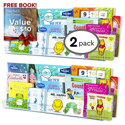 Cloudzero Unbreakable Premium Acrylic Floating Bookshelf Wall Mounted Shelf 26 Inch X 2 Invisible Wall Book