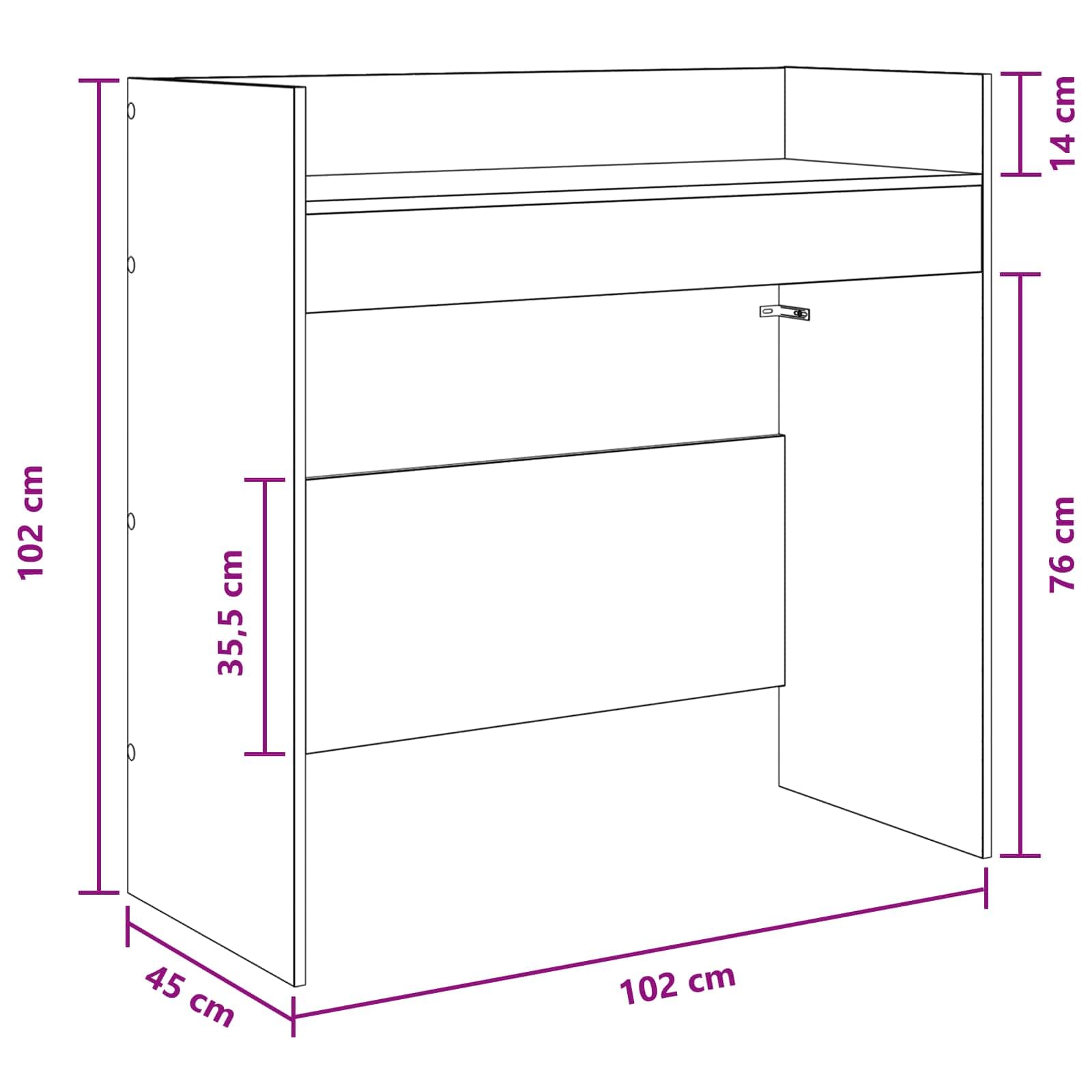 vidaXL DJ Tisch Betongrau 102 x 45 x 102 cm Holzwerkstoff, U-Form, modernes DJ-Pult, ergonomischer Musikarbeitsplatz, vielseitige Audio-Ausrüstung, Profi-Station
