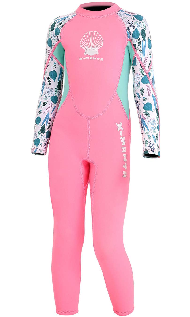Little Kids Girls Boys UV Protection Swimsuits 2.5mm Neoprene Keep Warm Wetsuit Long Sleeves Diving Suits