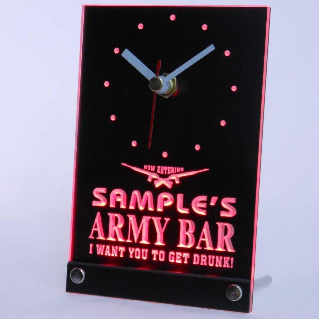 ADVPRO tnctq-tm Personalized Custom Army Man Cave Bar Beer Bar Neon Led Table Clock