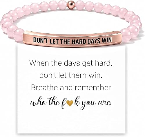 Dont Let the Hard Days Win Bracelet Inspirational Beaded Gift for Women