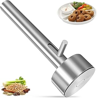 Edelstahl Falafel Portionierer mit Loch, Nicht Klebend Fleischbällchen Former, Hackbällchen Falafel Schaufel, Professionelle Falafel Baller Tool, Antihaft Frikadellenformer für Küche Hause, Restaurant