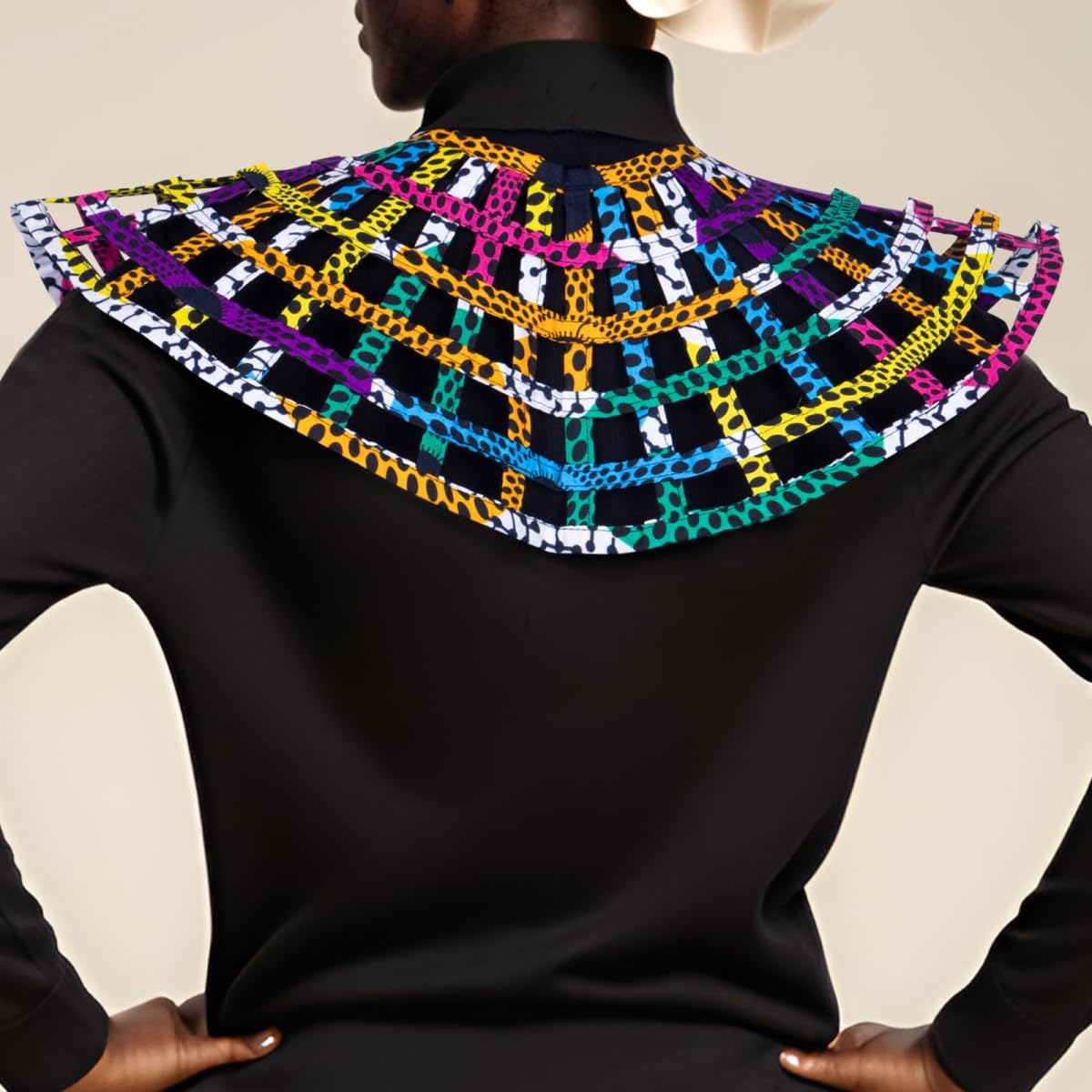 African Ankara Handmade Necklaces Mesh Splicing Necklace for Women Jewelry