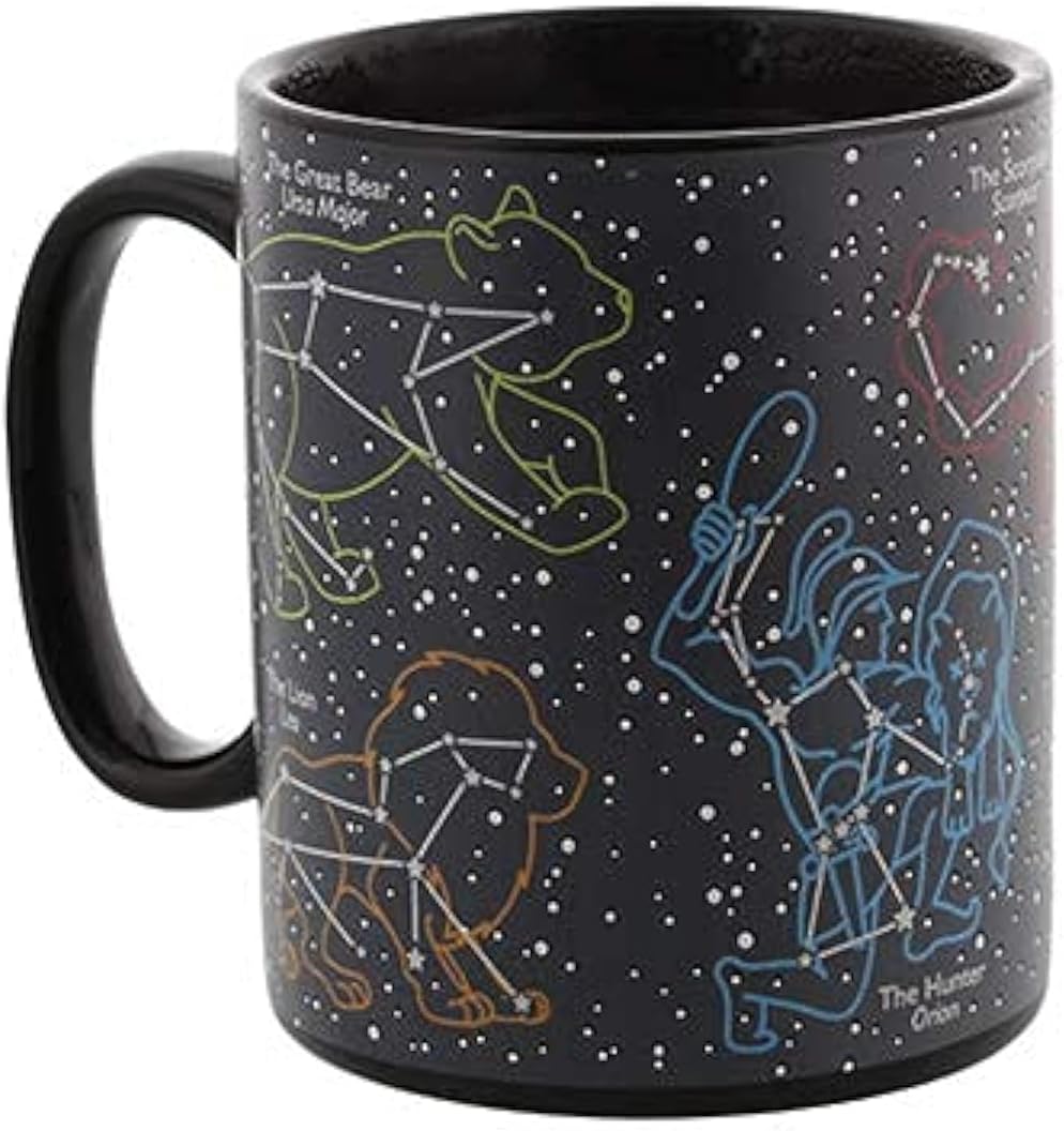 Ginger Fox Star Constellations Heat Changing Novelty Mug - Watch Your Mug Reveal Starry Skies - For The Astronomer