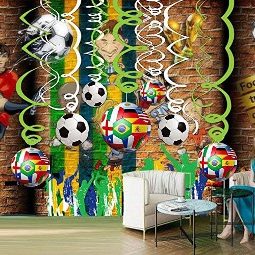30CT Soccer Hanging Swirl for Soccer Party Supplies Theme Birthday Party Decorations - Image 9