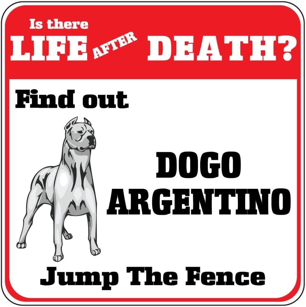 Dogo Argentino Dog Life After Death? Jump Fence Crossing Novelty SignVinyl Sticker Decal 8"