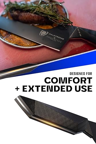 Miniatura 4 de DALSTRONG Cuchillo de rebanar  12 pulgadas  Hoja de corte offset  Serie Shadow Black  Revestimiento de nitruro de titanio negro  Acero tratado al