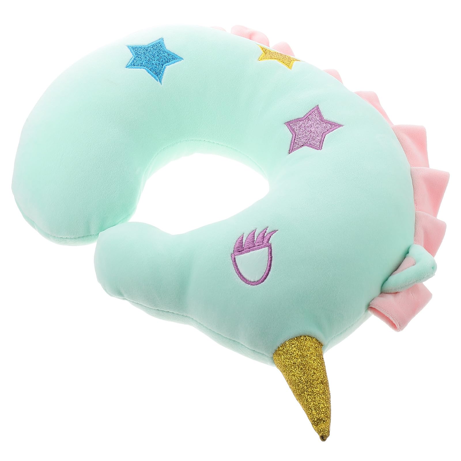 Almohada Cuello de Viaje en Forma Diseño Adorable de Unicornio, Relleno de Algodón PP para Protección y Alivio de Fatiga en Viajes y Hogar
