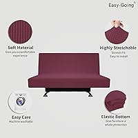 Vista 3 de Easy-Going - Funda elástica para futón, cubierta para sofá cama sin brazos, protector de muebles sin reposabrazos con parte inferior elástica