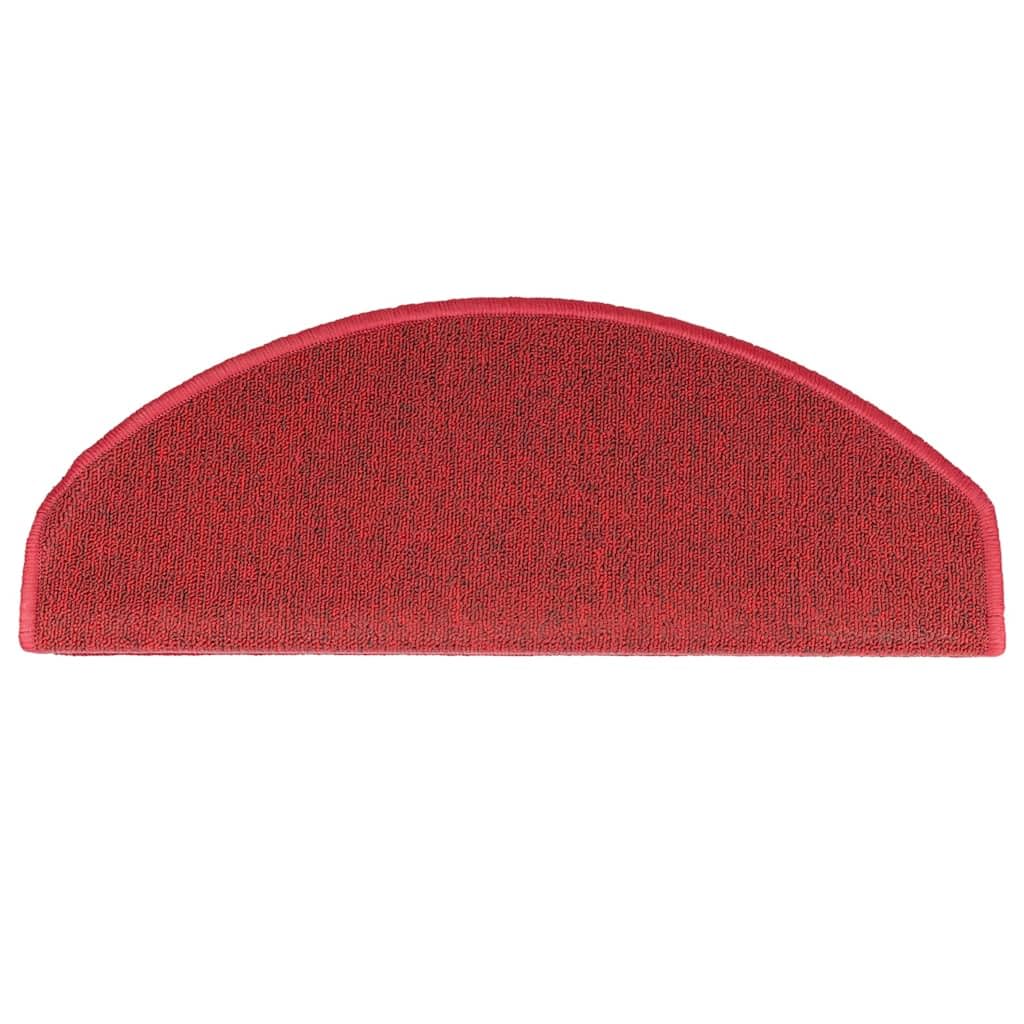 Czerwone Maty Na Schody 15 Szt. 65x24x4 cm Półokrągłe z Polipropylenu
