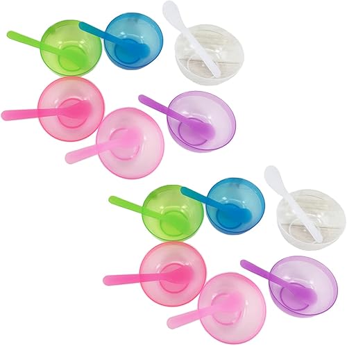 12 piezas de máscara facial de plástico con espátula de agitación, tazón de máscara de barro, tazón de mezcla, kit de herramientas de mezcla para el