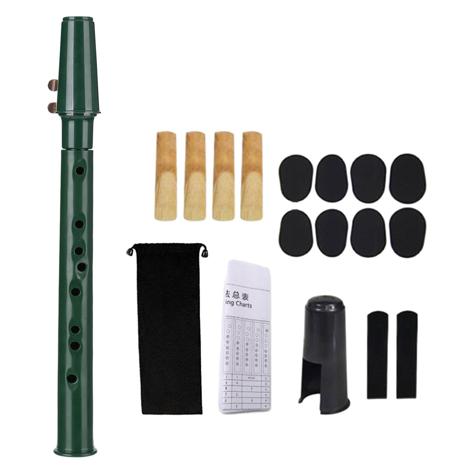 5 set di Pocket Sassofono Pratica Strumento Portatile per Amatori Bambini Principianti Verde 34x3 cm