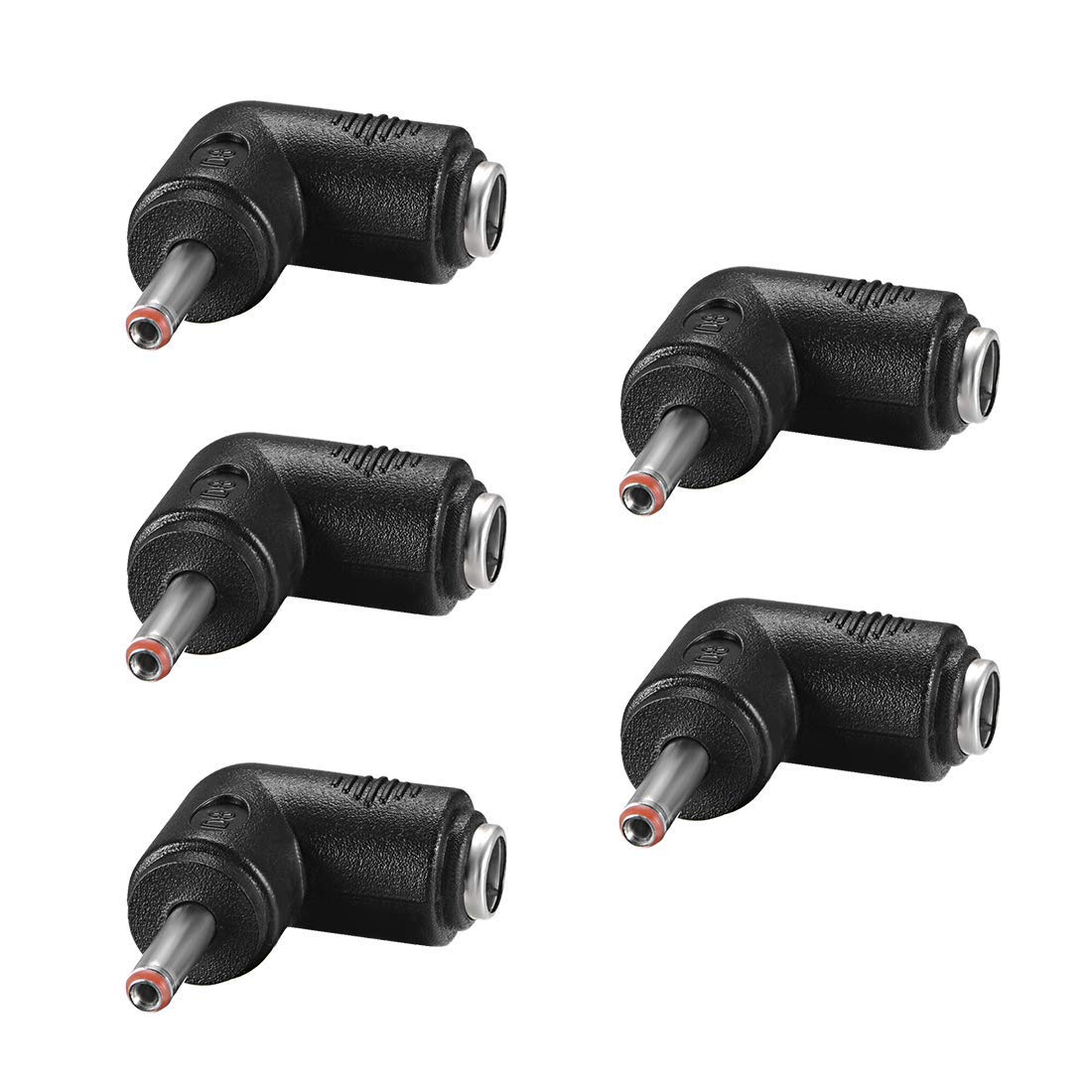 5 Pezzi Adattatore Alimentazione DC 90° - Da Maschio 2.5x5.5mm A Femmina 2.1x5.5mm - Angolo Retto Per Fotocamere, Router, LED