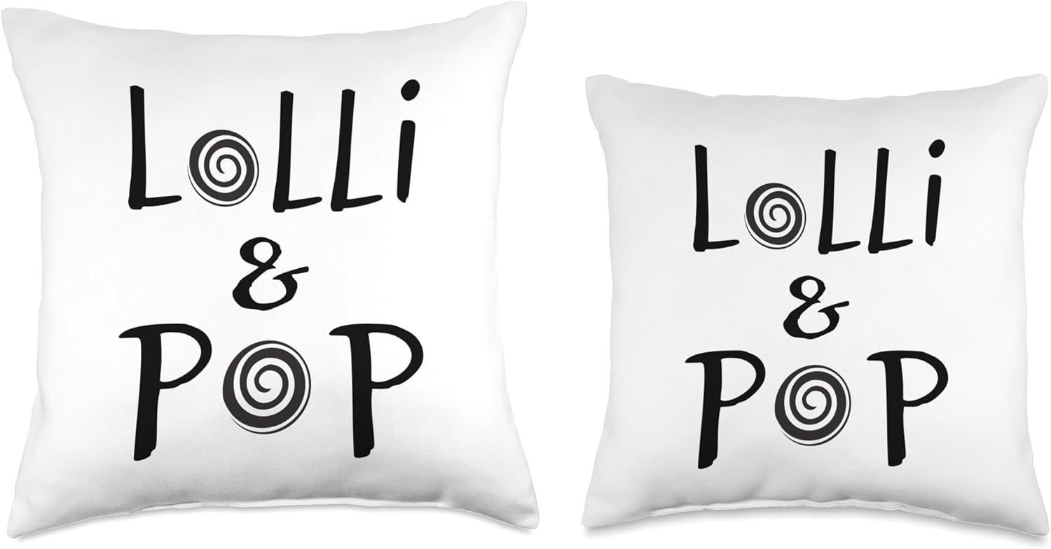 Lolli and Pop TShirt Grandparents Couples LolliPop Tee Throw Pillow