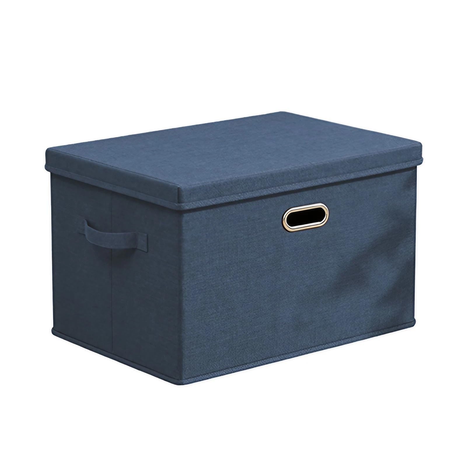 FTYEBDNC Large Clothes Storage with Lid, Collapsible Linen Cube Wardrobe Organiser/Blue/32 * 24 * 18 cm