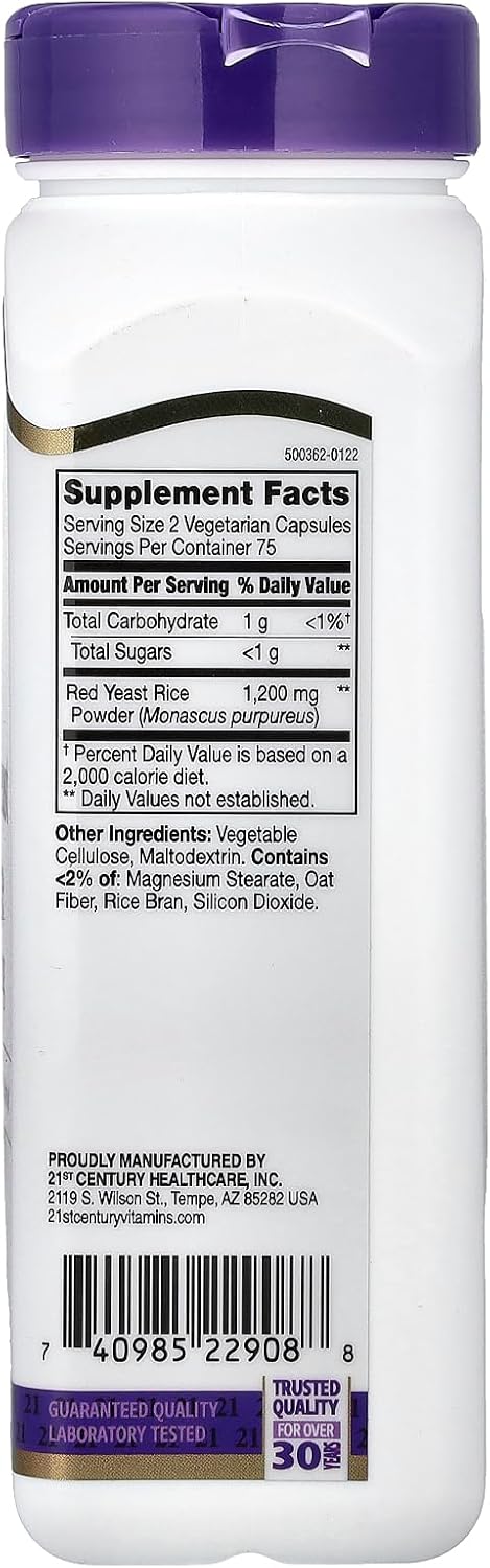 21st Century Red Yeast Rice, 150 Vegicaps