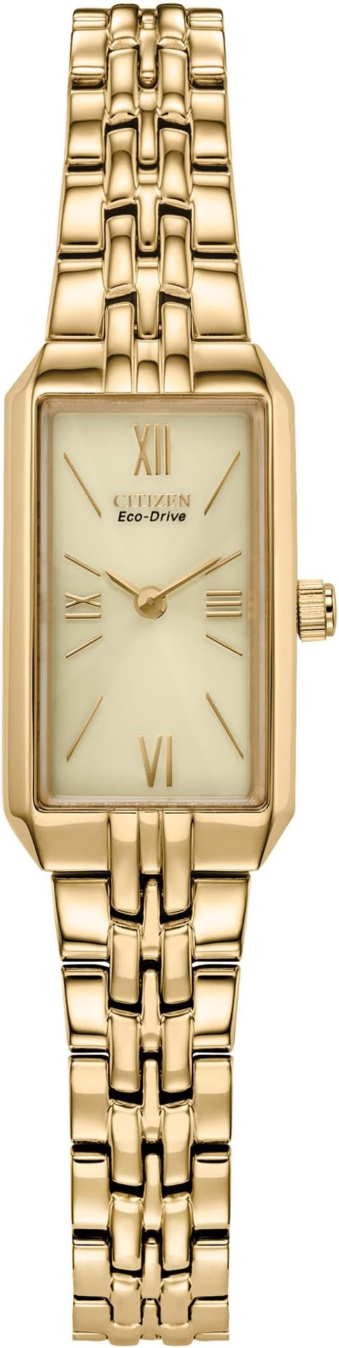 Ladies' Eco-Drive Classic Dress Corso Stainless Steel Rectangle Watch, 2-Hand, Jewelry Clasp