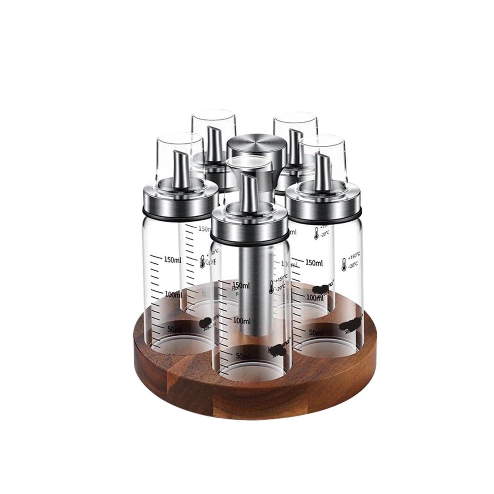 WZPTLKIBAD Rotating Seasoning Bottles, Glass Spice Jars and Oil Bottles