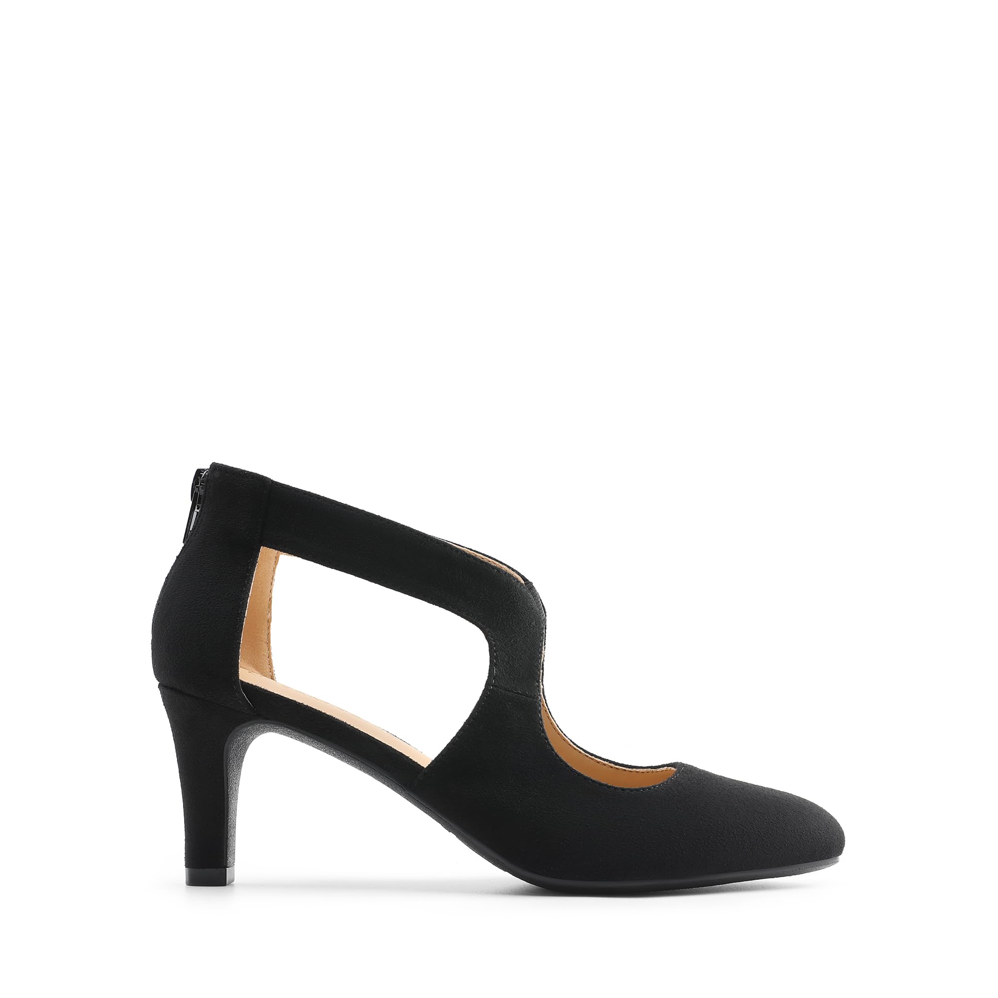 DREAM PAIRS Escarpins Femme Bout Pointu Talon Kitten Chaussures Élégantes Talons Confortables Fermeture Éclair Arrière Antidérapant Soirée Bureau Mariage