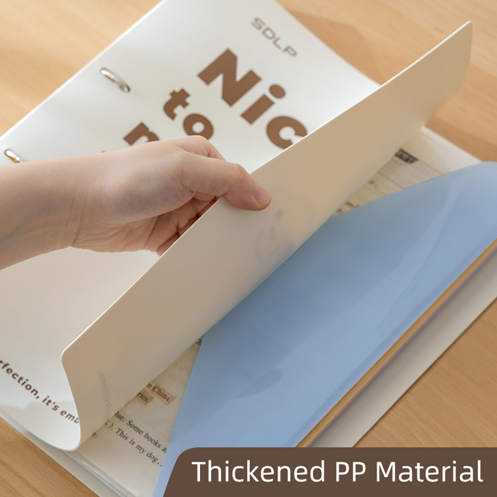 Classeur à 2 anneaux avec 4 dossiers de documents, 37,8 x 27,7 x 3,3 cm, porte-bloc en plastique PP avec 4 pochettes et 4 poches, porte-bloc idéal pour l'école et le bureau (convient aux papiers de