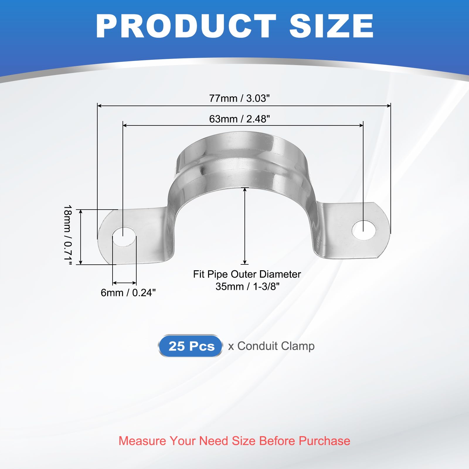 PATIKIL 35mm Rigid Pipe Strap - Image 2