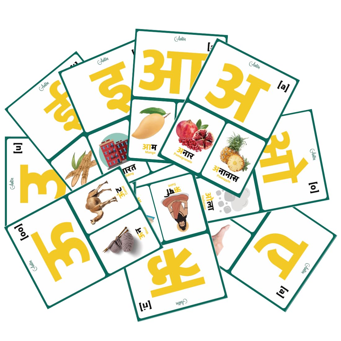 Hindi Varnamala Flash Cards | Hindi Alphabets for Kids | Language Skills forPreschool/Play School/Homeschooling | Wipe and Clean Activity Cards-image-5