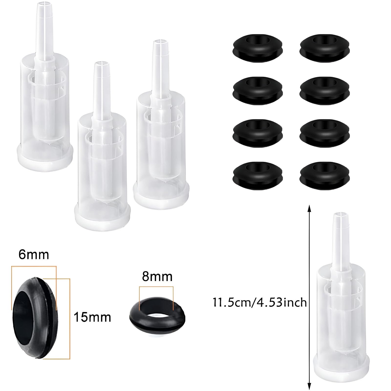 Esclusas de Plástico, Esclusas de Plástico Arandelas de Silicona Fermentación Airlock Esclusa de Aire Cerveza Artesanal Airlock Bubbler para preservar el hogar elaborar Cerveza (6)