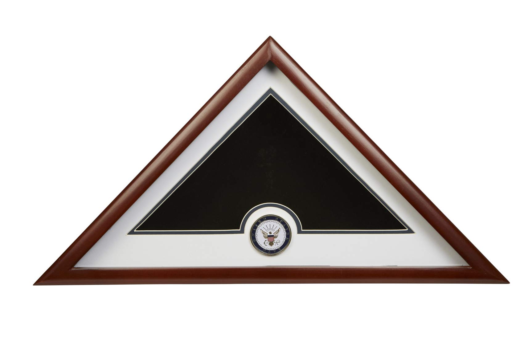 US Flag Display Case with Navy Medallion Crafted from Premium Quality Materials - Made in USA