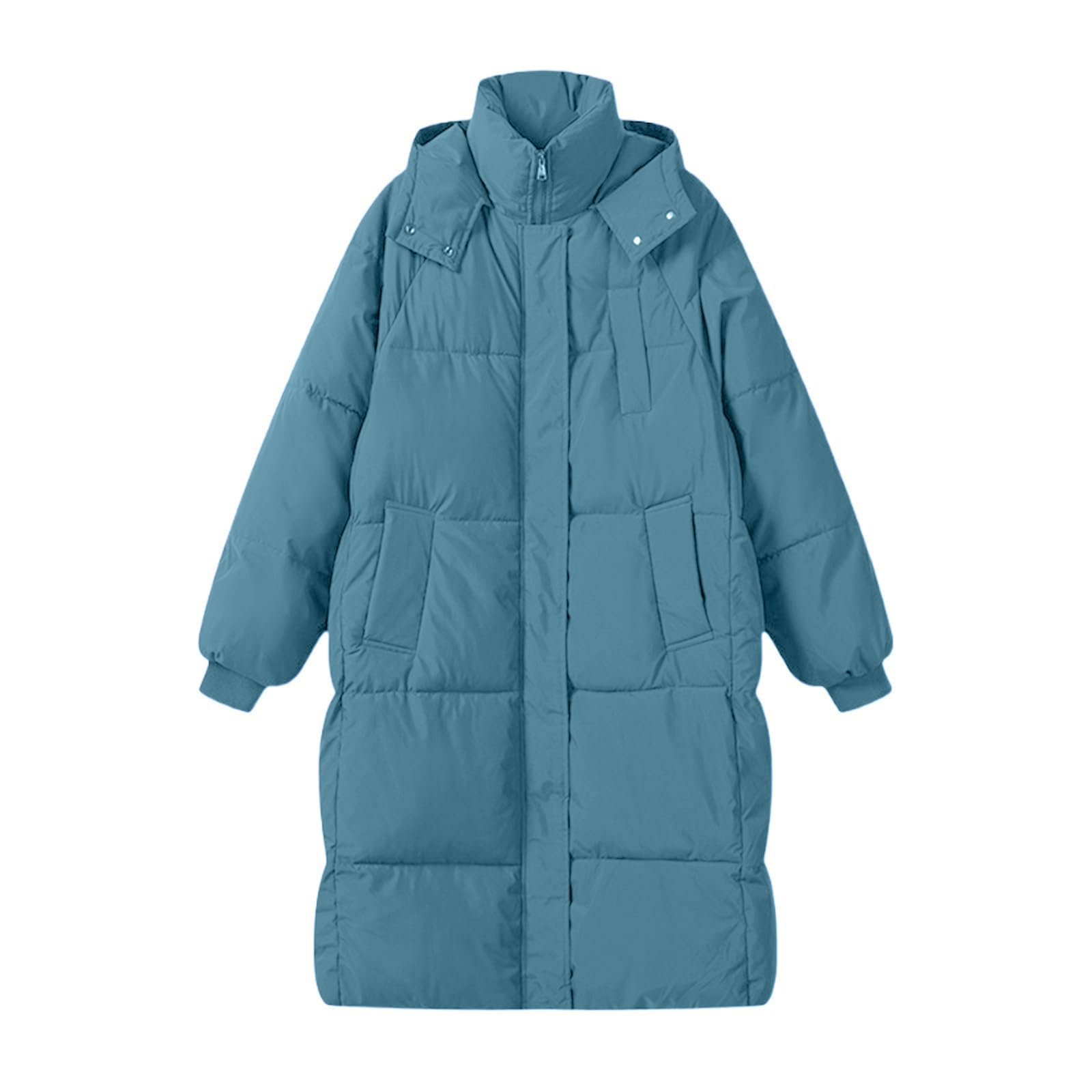 Daunenmantel Damen Lang Winter Steppjacke Daunen Wintermantel Gefüttert