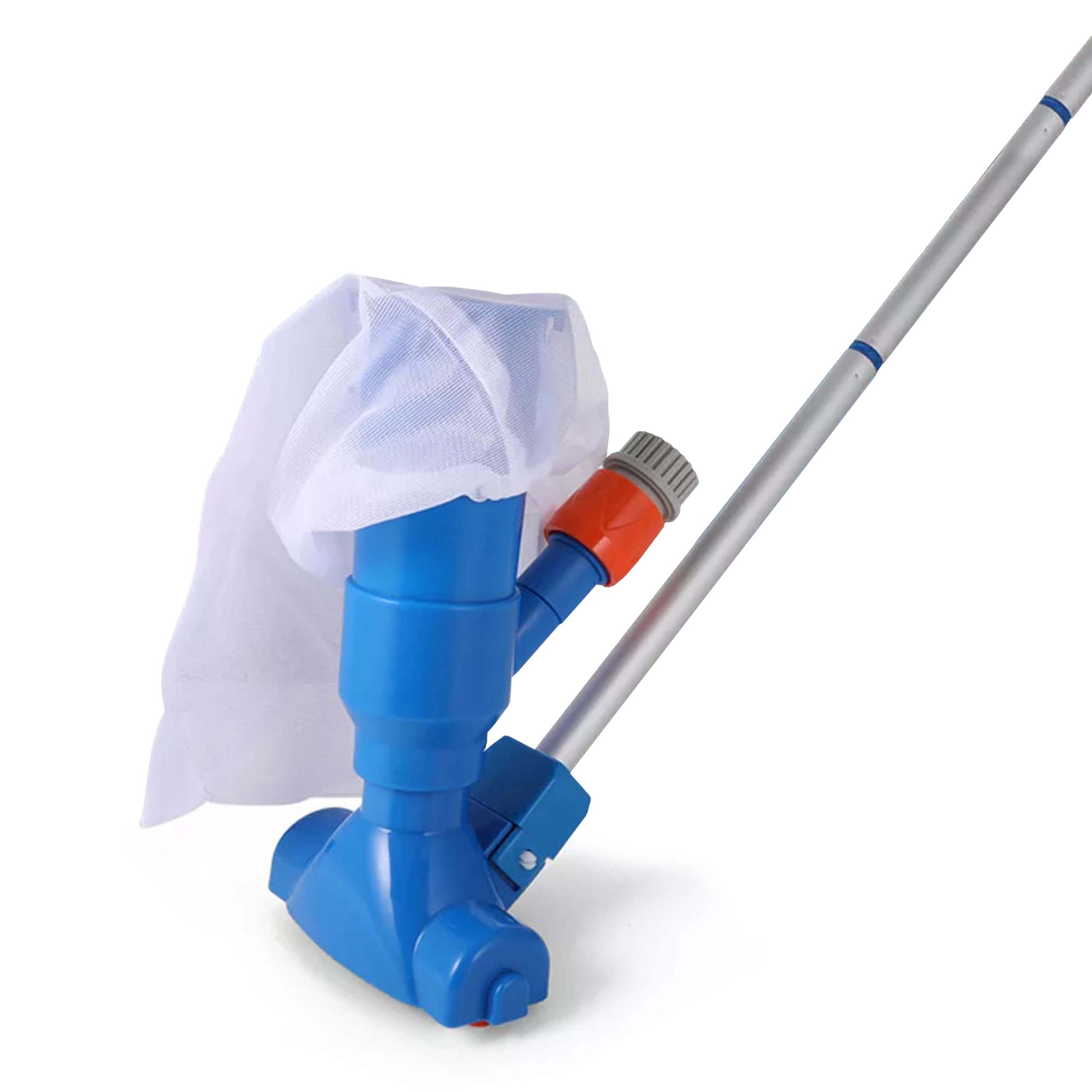Aspirateur de piscine avec tige télescopique - Nettoyage manuel pour spa et jacuzzi - Sac filtrant réutilisable - Aspirateur jet d'eau pour fond de piscine dans le jardin