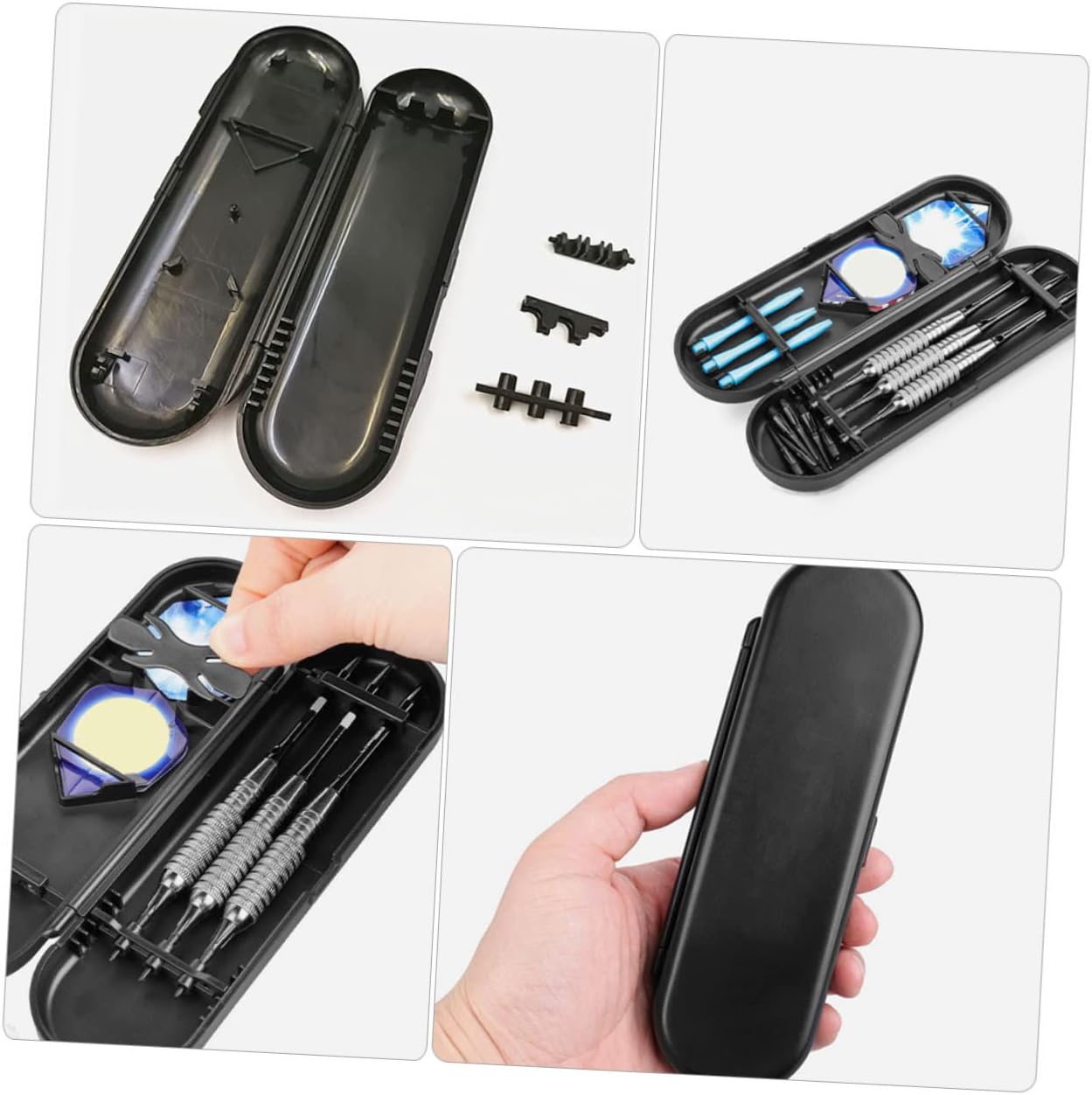 2pcs Portable Darts Carrying Case with Stable Holder Slots for Steel Tip Accessories Lightweight Protective Storage Box for Travel and Daily Use